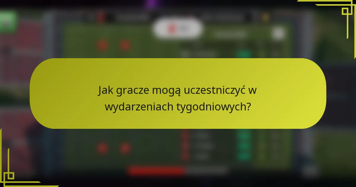 Jak gracze mogą uczestniczyć w wydarzeniach tygodniowych?