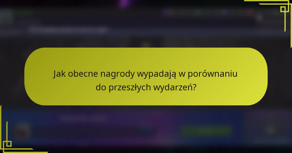 Jak obecne nagrody wypadają w porównaniu do przeszłych wydarzeń?