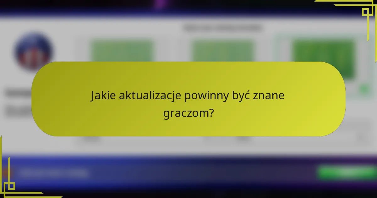 Jakie aktualizacje powinny być znane graczom?
