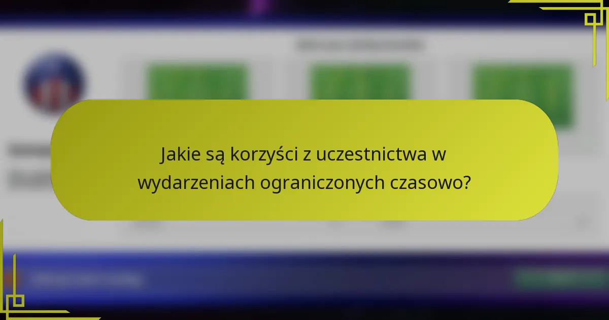 Jakie są korzyści z uczestnictwa w wydarzeniach ograniczonych czasowo?