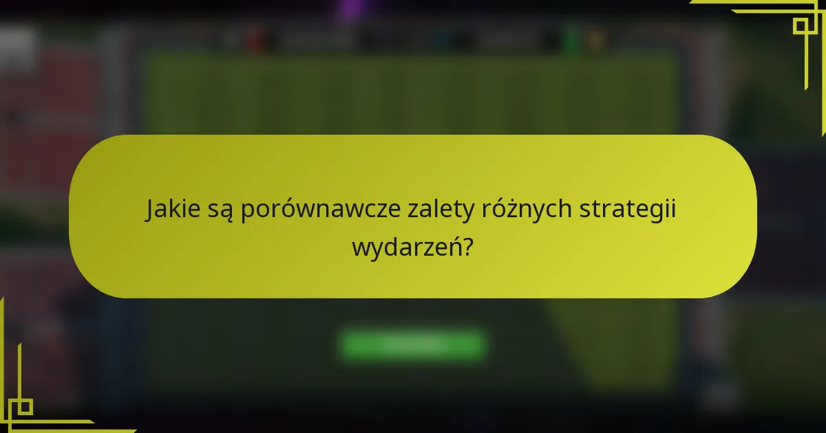 Jakie są porównawcze zalety różnych strategii wydarzeń?